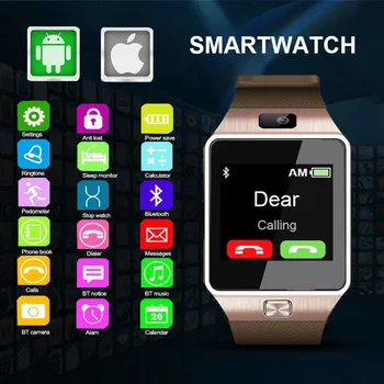 DZ09 Smart Óra Bluetooth Smartwatch Gyerekek Telefon Nézni Érintőképernyős SIM-TF Kártya Multi-Nyelv