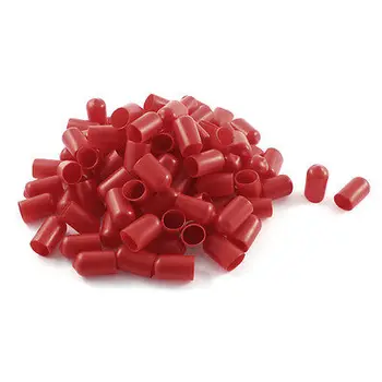 100-as, Piros, Puha Műanyag PVC Szigetelésű Végén Ujjú Caps Fedezze 12mm Dia