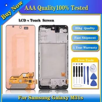 100% - ban Tesztelt Eredeti Super OLED LCD kijelző Samsung Galaxy M31s SM-M317 Digitalizáló Teljes Összeállítás Kerettel