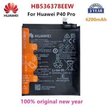 100% Orginal Huawei HB536378EEW 4200mAh Telefon Akkumulátor, HUAWEI P40 Pro P40Pro Csere Akkumulátor