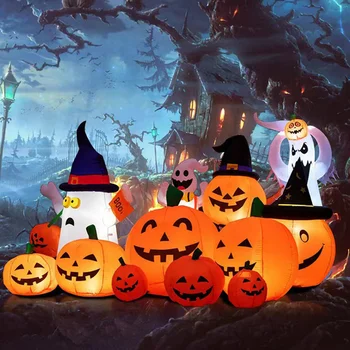 2.3 M 7DB Halloween Tök Szellem, LED-es Felfújható Fény Hallowe Dekoráció Horror Ház, Udvar, Fedett Kerti Háttér Dekoráció