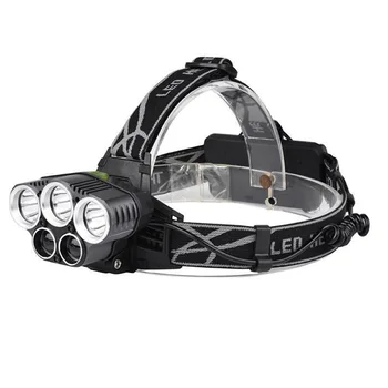 250000LM 5X T6 LED Fényszóró USB Újratölthető Fej Fény Lámpa Zseblámpa elemlámpa 5 Módok Új jövevény Fejét Világítás Kültéri Lámpa