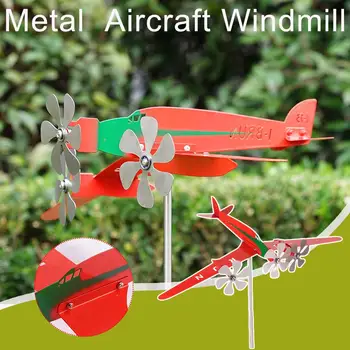 3D hidroplánt Weathervane Egyedi Fém Repülőgép Szélmalom Kert Szél Hajtott a Szél Szobor Repülőgép Szél Spinner A Tető N4X4