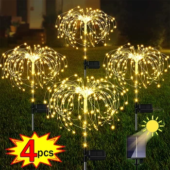 4/2/1db LED Solar Tűzijáték Fényei Pitypang Tündér Fény Kültéri Vízálló Lámpa Kert Kerti Táj Dekoráció Ünnepi Világítás