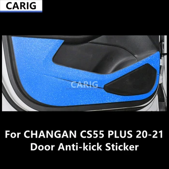 A CHANGAN CS55 PLUSZ 20-21 Ajtó Anti-kick Matrica Módosított Szénszálas Minta Autó Belső Film Tartozékok Módosítása