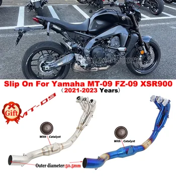 A Yamaha MT-09 MT09 FZ 09 XSR900 2021 2022 2023 Motorkerékpár, Kipufogó Rendszerek, Módosított Első Link Cső Katalizátor Menekülés Moto