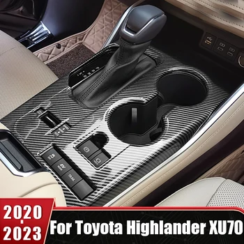 ABS Fogaskerekek Shift Panel Víz Jogosultja Keret Berendezés Fedelét Matricák Toyota Highlander XU70 2020 2021 2022 2023 Autó Tartozékok