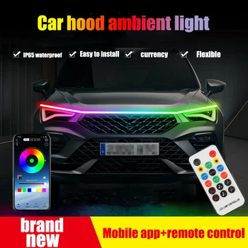 Autó motorház Hangulat Fény Test Módosítás Révén Nappali menetjelző Fény Flow-LED Autó fényvezető Szalag Illúzió