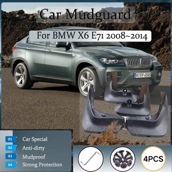 Autó Mudguards Illik A BMW X6 E71 2008~2014 Fagyálló Sár Fender Splash Gárda Első Hátsó Kerék Mudflas Auto Külső Tartozékok