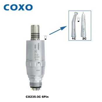 COXO Fogászati Eszközök LED Optikai Air Motor 6 Pin Alacsony Sebesség Handpiece Belső Vízpermet E Típus Illik NSK KAVO
