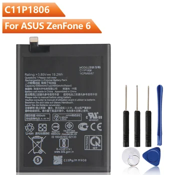 Eredeti Csere Telefon Akkumulátor C11P1806 Az ASUS ZenFone 6 ZS630KL I01WD Hiteles Újratölthető Akkumulátor 5000mAh