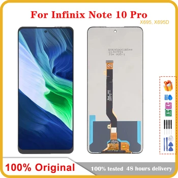 Eredeti Infinix Megjegyzés 10 Pro LCD X695 X695D Kijelző érintőképernyő Csere Alkatrészek Note10Pro NFC LCD X695C Csere
