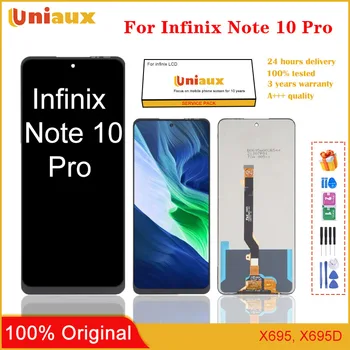 Eredeti Infinix Megjegyzés 10 Pro LCD X695 X695D Kijelző érintőképernyő Csere Alkatrészek Note10Pro NFC LCD X695C Csere