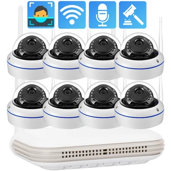 Gadinan 3MP Mini Dome Kamera, WiFi Face Detect Rendszer 8CH IR éjjellátó CCTV Videó Vezeték nélküli Biztonsági Készlet Kültéri XMEye Pro