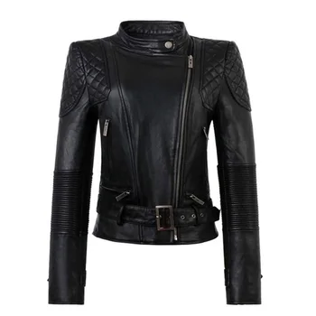 Hölgyek Streetwear Bőr Kabát Kabát 2023 Új Fekete Slim Moto Motoros Kabát Női Hosszú Ujjú Cipzár Felsőruházat Bőr Kabát