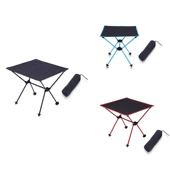 Kerti Kemping Asztal Hordozható Kemping Asztal Ultrakönnyű Strand Alumínium Túrázás, Hegymászás, Fekete