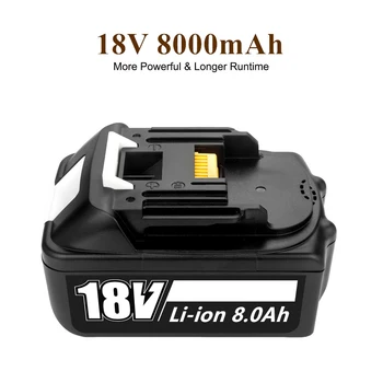 LED Töltő BL1860 Újratölthető Akku 18 V 8000mAh Lítium-Ion a Makita 18v Akkumulátor 8Ah BL1840 BL1850 BL1830 BL1860