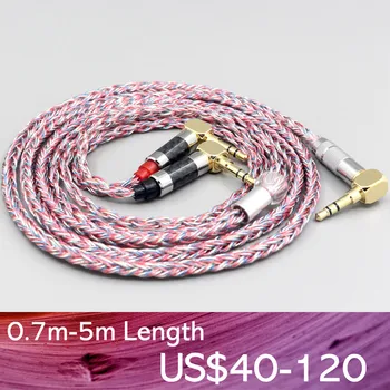 LN007578 16 Core Ezüst OCC OFC Vegyes Fonott Kábel Verum 1 Egy Fejhallgató Fülhallgató L Alakú, 3.5 mm-es Pin Earpohone