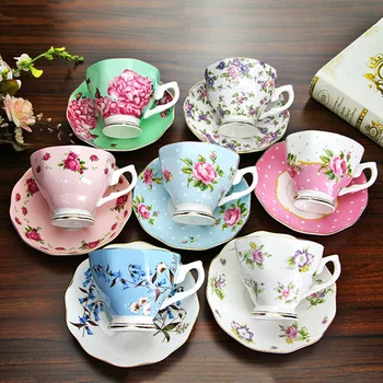 Magas Minőségű porcelán Virág Téma Kávés Csészét Délutáni Tea Kreatív Teás Készlet Drinkware Magas Minőségű porcelán Virág Téma Kávés Csészét Délutáni Tea Kreatív Teás Készlet Drinkware 0