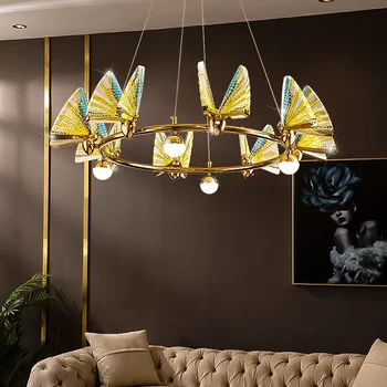 Modern Luxus Hálószoba akril Pillangó Csillár Északi Egyszerű Kreatív LED-es Nappali Világítás Étterem