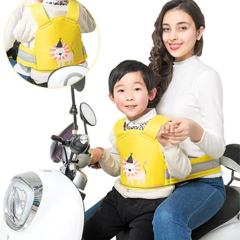 Motoros Gyerekek Biztonsági Öv 3D Lélegző Biztonsági Öv, 4-az-1-Csat Fényvisszaverő Csíkok Gyermekek Anti-őszi Védelmi Öv