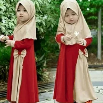 Muszlim Gyerekek Lányok Hidzsáb Abaya Rezsi Khimar Jilbab 2 Db Meghatározott Eid Ramadan Ima Ruhadarab Niqab Sál, Ruha Iszlám Ruházat