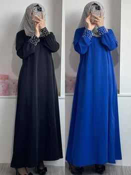 Muszlim Női Ruha Abaya Eid 2023 Gyöngyfűzés Mandzsetta Maxi Hosszú Ruhák Ramadan Maxi Iszlám Musulman Marokkói Kaftán Vestdidos Törökország