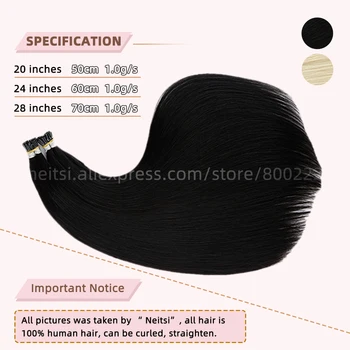 Neitsi 100% - ban természetes emberi haj Keratin fájlokat a Micro Linkek én Tipp Fusion Egyenes Haj 20