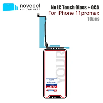 NOVECEL 10pc Mobiltelefon érintőképernyő Üveg iPhone 11 pro 11pro Max Nem IC érintőképernyő Digitalizáló Képernyő Üveg OCA Ragasztó