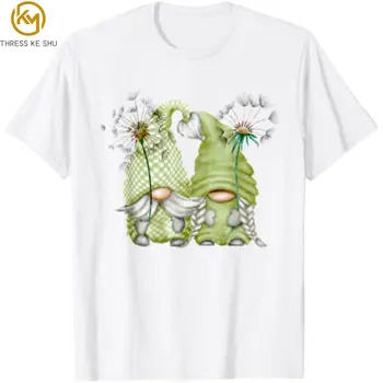 Pitypang Virág Mintás Női Vicces Tavaszi-Nyári Kerti Törpék T-Shirt Grafikus póló Négy Évszak Tees Streetwear