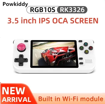 POWKIDDY RGB10S 3,5 Hüvelykes IPS Nyílt Forráskódú Kézi játékkonzol RK3326 PS1 N64 Retro Játékok, Játékos Wifi Játék Doboz Ajándék