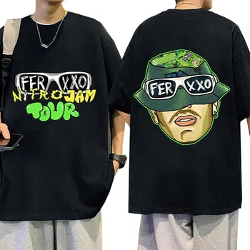 Rapper Ferxxo Nyomtatás Grafikus Póló Nyári Férfiak 100% Pamut Rövid Ujjú Póló férfi Hip-Hop Túlméretezett póló y2k Streetwear