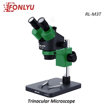 RELIFE RL-M3T Trinocular Sztereó Mikroszkóp 7X-45X Zoom Illeszkedik HDMI Kamera LED Mobil Javítás Mikroszkóp