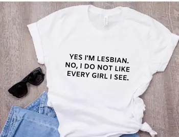 Skuggnas Új Érkezés Igen, leszbikus vagyok ing Leszbikus T-shirt Egyenlőség Meleg Büszkeség Ing Leszbikus Ajándék Rövid Ujjú Divat Póló