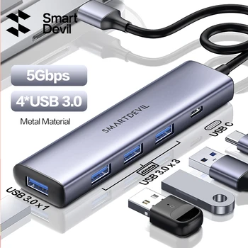 SmartDevil USB-C Hub 4 Port USB C Típusú USB 3.0 Hub Elosztó Adapter MacBook Pro iPad Pro Samsung Galaxy Note 10 S 10 Hub
