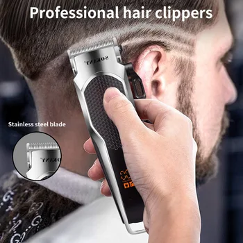 Szakmai Haj Clipper Újratölthető Trimmer Férfiak Elektromos Vágó hajvágó Gép LCD Vezeték nélküli Szakáll Trimmer