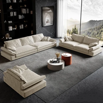 Szekcionált nappaliban Kanapé Longue Fotel tervező Pihentető Modern 3 Üléses Kanapé fehér Luxus Emelet olasz Otthon Bútor