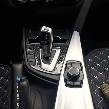 Szénszálas Autó Center vezérlőegység Shift Panel Keret Fedezi Trim Matricát BMW 3-as sorozat F30 2013-2018 GT F34 2013-2017