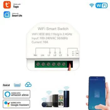 Tuya Wifi Mini Smart Switch 1/2/3Gang 100-240V Időzítő Kapcsoló Vezérlő Intelligens Otthon Intelligens Élet A Alexa, a Google Haza