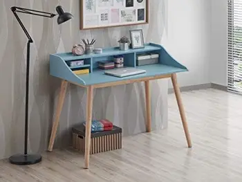 Tároló Fa Irodai Asztal, Kék