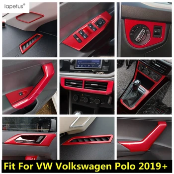 VW Volkswagen Polo 2019 - 2023 Műszerfal AC Szellőző Karfa Ablak Lift Fej Fény Lámpa sebességváltási Fedezze Trim Tartozékok