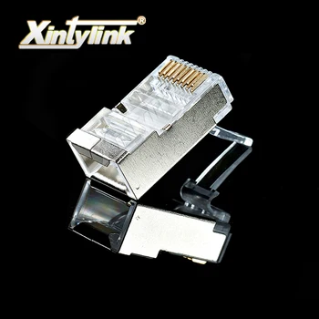 xintylink 500/1000pcs cat6 rj45 csatlakozó ethernet kábel rj 45 dugó cat 6 jack fém 8p8c árnyékolt terminálok stp hálózat ftp