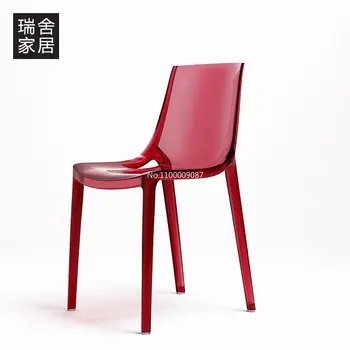 Északi szék modern minimalista otthon akril műanyag szék tervező háttámla étkező szék bútor дизайнерская мебель