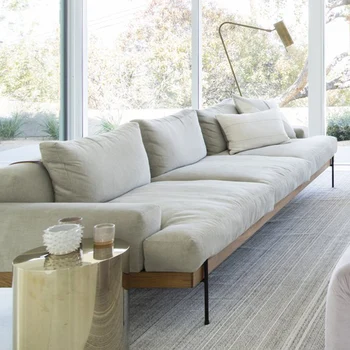 Északi tömör fa gyapjú kanapé csendes stílus tervező le fehér naplók modern minimalista Északi tömör fa gyapjú kanapé csendes stílus tervező le fehér naplók modern minimalista 0